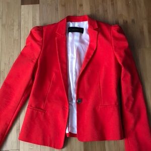Zara basic fire truck red blazer